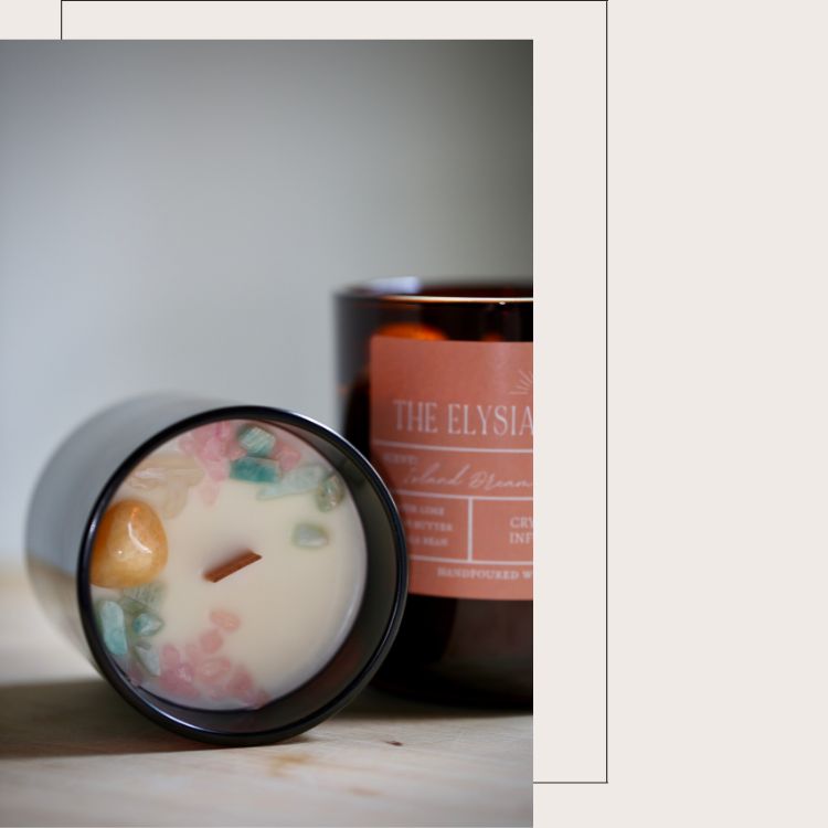 Island Dream Soy Candle Infused with Crystals